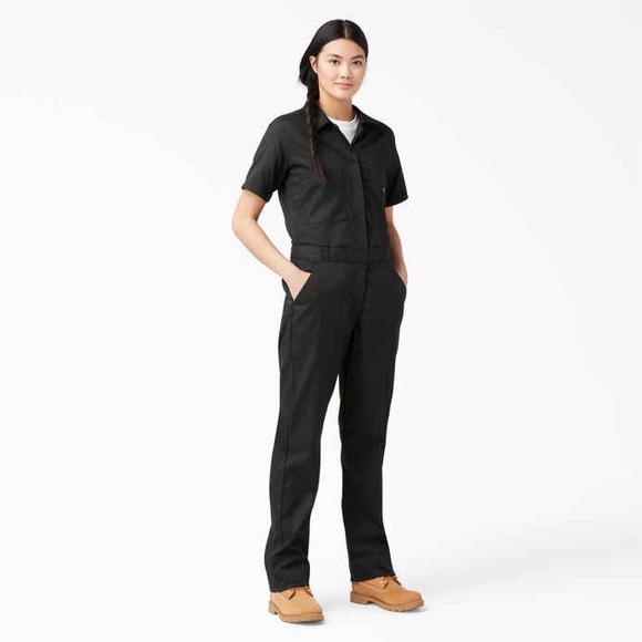 Dickies Women's Flex Cooling Short Sleeve Coveralls Black SMALL Jumpsuit - Picture 1 of 4
